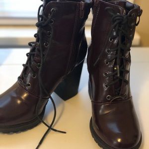 Burgundy Combat boots